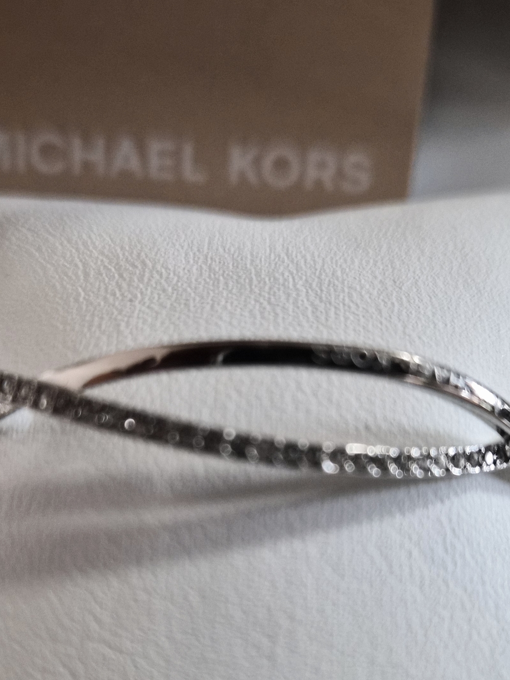 Michael Kors Silver Crystal Twist Bangle Bracelet - Picture 2 of 3
